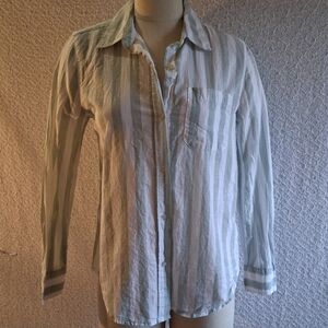 Lola River XS Green/white Stripe Top